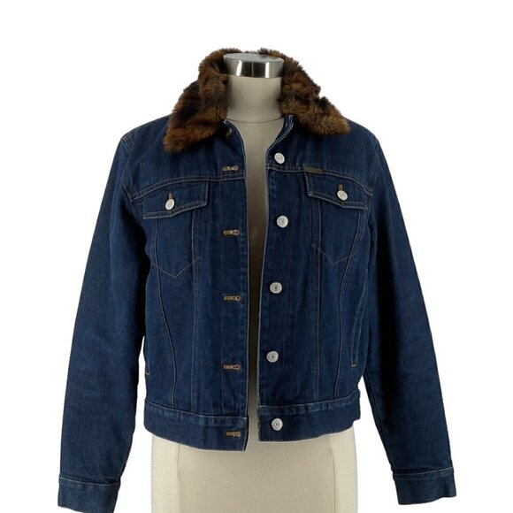 Ralph Lauren Jackets & Blazers - Vintage Y2K Ralph Lauren Trucker Jean Jacket Removable Faux Fur Collar Quilted S